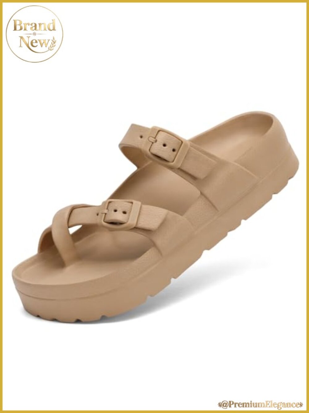 Women's Platform Slide Sandals with Arch Support Adjustable Buckle
